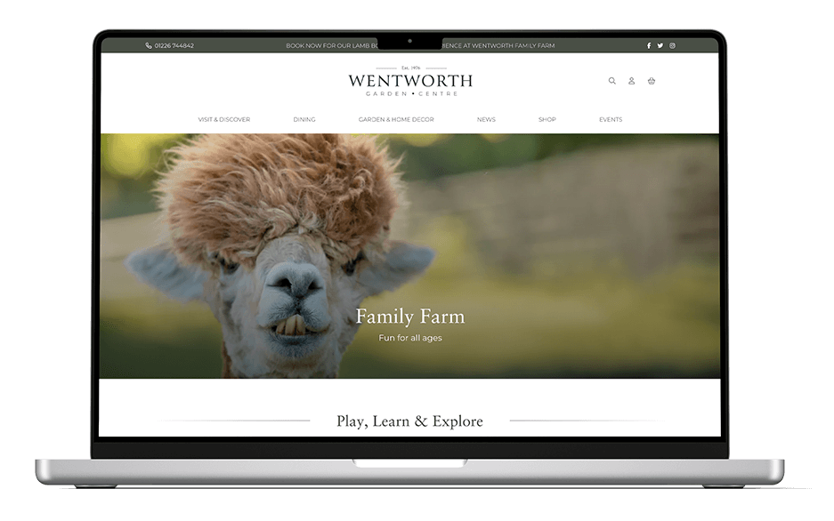 Wentworth garden centre homepage mockup